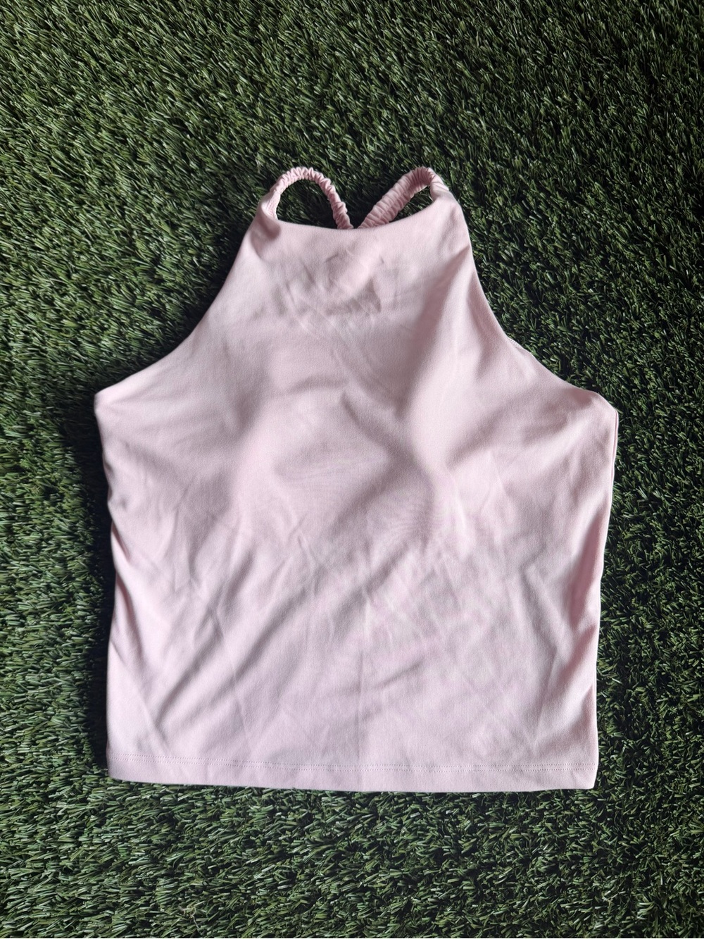 All in Motion Light Pink High Neck Longline Sports Bra Tank | Size Small